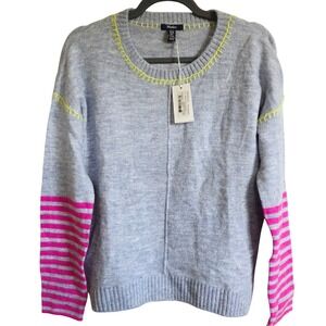 Hatley Women's Sweater M Blue Stripes Wool Pullover Knitwear Crew Neck NWT‎ $100